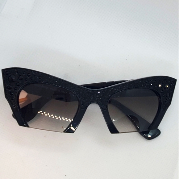 MIU MIU -RASOIR Rock Sunglasses Cat Eye with black rhinestones-Frame and lens - Picture 9 of 11